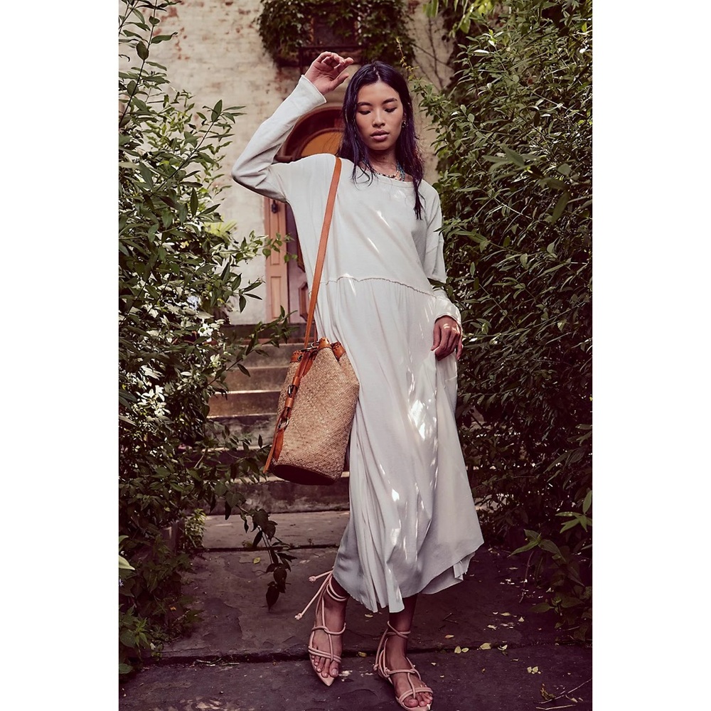 NEW Free People Anytime Midi Dress In White Size Small